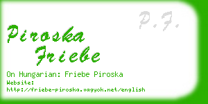 piroska friebe business card